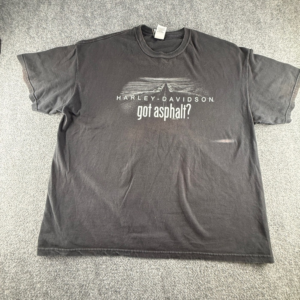 Vintage 2005 Harley Davidson Got Asphalt Graphic T-Shirt Black 2XL Made in USA